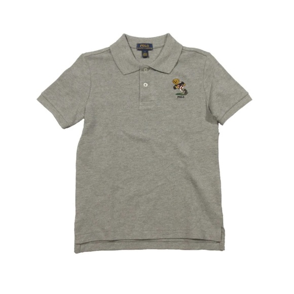 Polo Ralph Lauren Other - Polo Ralph Lauren Boys Grey Embroidered Football Polo Bear Shirt Size 4/4T